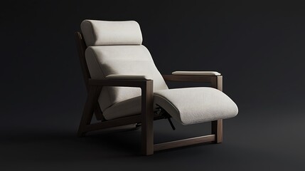 A white chair with wooden legs and a zebra print