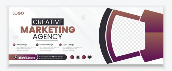 Modern vector digital business marketing promotion Facebook cover design template, Business conference, webinar Facebook cover, business Facebook Cover Design, web banner
