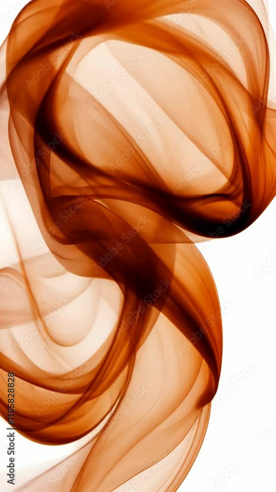 Aufkleber smooth flowing orange and brown fabric creating a graceful abstract pattern against a white backgrou