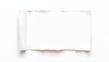 Obraz premium piece of red cardboard paper tear isolated on white background, graphic novel art. isolated with white shades