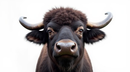 Detailed Close-up Portrait of a Buffalo
