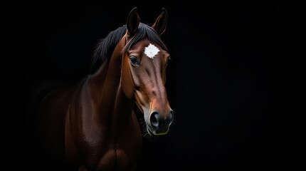 Fototapeta premium Close-up Portrait of a Horse with High Contrast