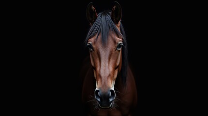 Obraz premium Close-up Portrait of a Horse with High Contrast