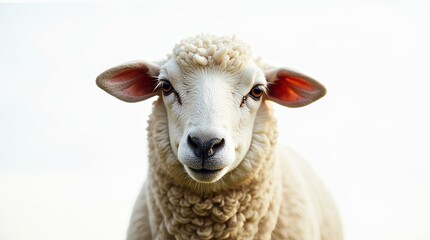 Detailed Close-up Portrait of a Sheep