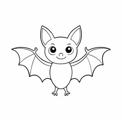Out line vector cute Bat cartoon vector illustration