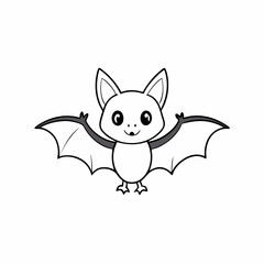 Out line vector cute Bat cartoon vector illustration