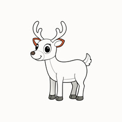 Out line vector cute Caribou cartoon vector illustration