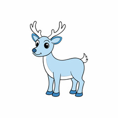 Out line vector cute Caribou cartoon vector illustration