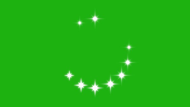 Twinkling stars animation, white cartoon, flat, vector, doodles style stars.The sparkling effects or magical appearance 4k animation