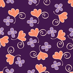 Hand drawing floral seamless pattern with cotton twigs and berries bouquets on a beige background. Winter Christmas themed background. Botanical illustration.