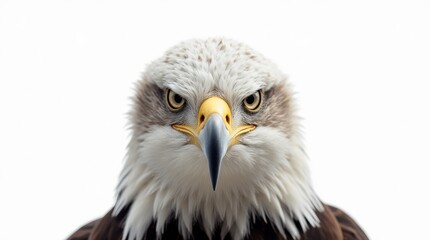 Obraz premium Majestic Eagle Portrait: Sharp Features and Fierce Expression
