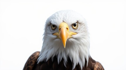 Obraz premium Majestic Eagle Portrait: Sharp Features and Fierce Expression