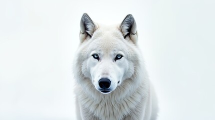 Obraz premium Detailed Close-Up Portrait of a White Wolf