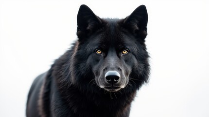 Detailed Close-up Portrait of a Black Wolf