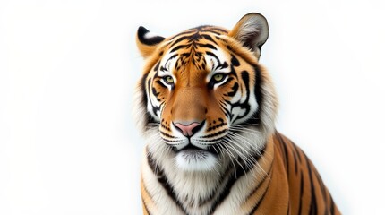 Obraz premium Close-up Portrait of a Tiger on White Background