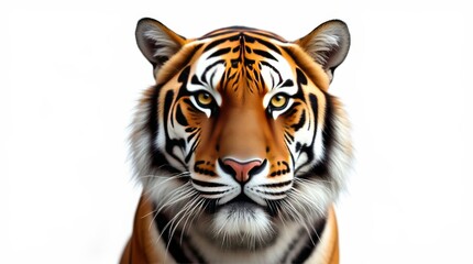 Fototapeta premium Close-up Portrait of a Tiger on White Background