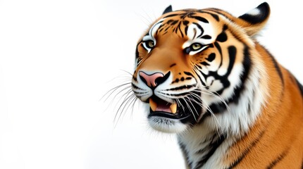 Fototapeta premium Close-up Portrait of a Tiger on White Background