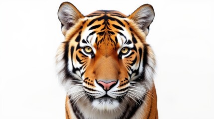 Fototapeta premium Close-Up Portrait of a Tiger on White Background