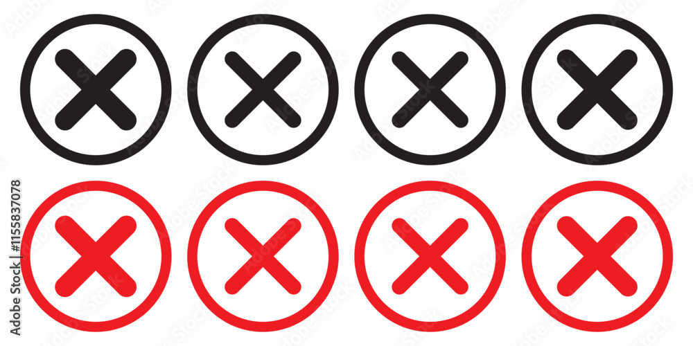 Poster check mark icon button set. check box icon with right and wrong buttons and yes or no checkmark icon