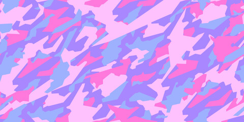 Pink camouflage military pattern. Camouflage texture seamless pattern. Vector camouflage for trendy  design.