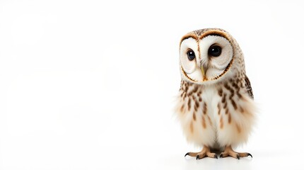 Obraz premium Partial View of an Owl on White Background