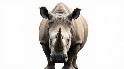 Obraz premium Detailed Close-Up Portrait of a Rhinoceros