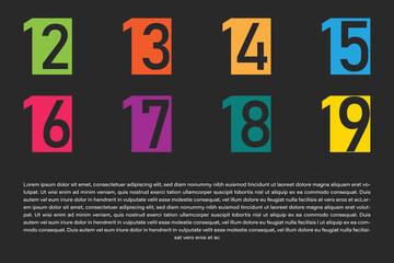 Learning numbers from 11 to 20 in colorful circles. Flashcards for preschool kids.