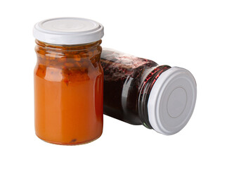 Two jars of fruity jams