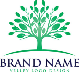 Fototapeta premium tree logo vector illustration, circle nature tree logo template