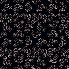 Cute hand drawn floral seamless pattern background
