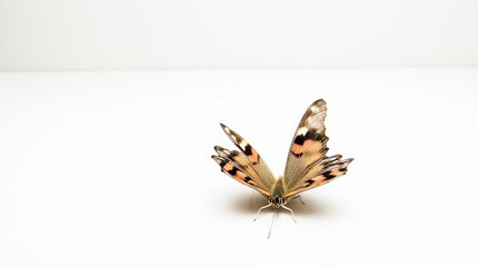 Butterfly with Spread Wings on White Background