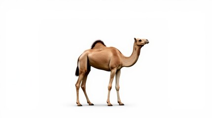 Fototapeta premium Camel Portrait Against White Background