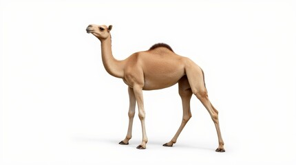 Fototapeta premium Camel Portrait on White Background