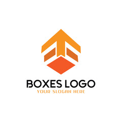 courier box logo design vector