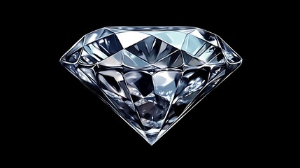 Design a detailed diamond icon with sparkling facets and intricate details