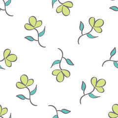 Cute hand drawn floral seamless pattern background