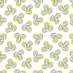Cute hand drawn floral seamless pattern background