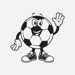 Obraz premium Soccer Ball Faceless Cartoon Mascot Character Giving A Thumb Up. Vector Illustration Isolated On White Background