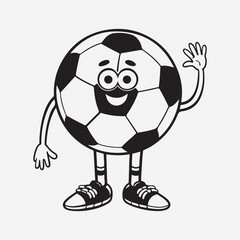 Obraz premium Soccer Ball Faceless Cartoon Mascot Character Giving A Thumb Up. Vector Illustration Isolated On White Background