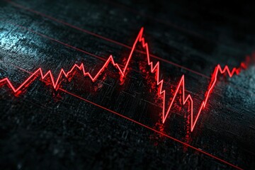 A bold line chart tracking economic recovery post-pandemic, with upward trends highlighted