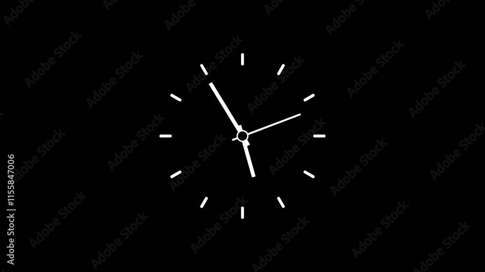Poster animated 24-hour countdown clock with fast-moving arrows on a black screen.