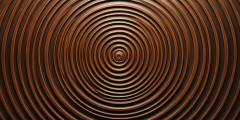 Obraz premium Abstract circular concentric pattern in brown wood texture design