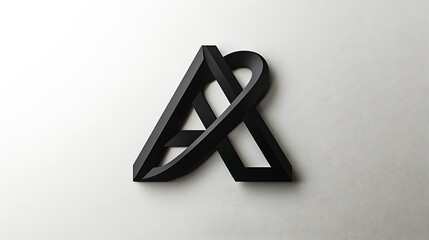 Design a sleek monogram featuring the letters 'A' and 'B' intertwined with sharp, clean edges