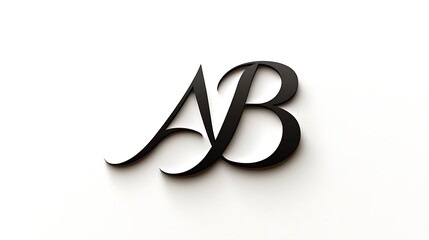 Design a sleek monogram featuring the letters 'A' and 'B' intertwined with sharp, clean edges