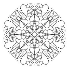 Mandala flower for adult coloring book.