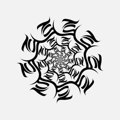 black and white arabic circular art
