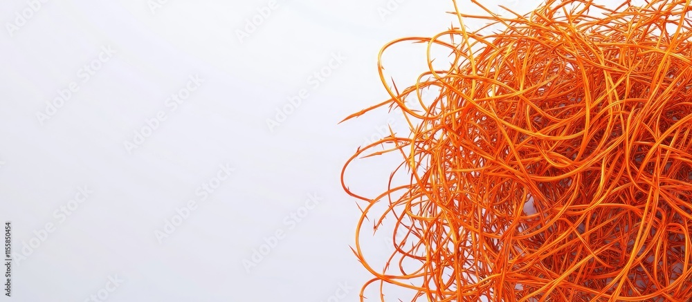 Aufkleber intricate 3d illustration of vibrant orange barbed wire with a brushing effect showcasing empty spac