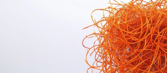 Intricate 3D illustration of vibrant orange barbed wire with a brushing effect showcasing empty space for custom text and design applications