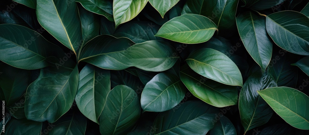 Poster leafy green background with space for custom text ideal for nature themes and designs flat lay top v