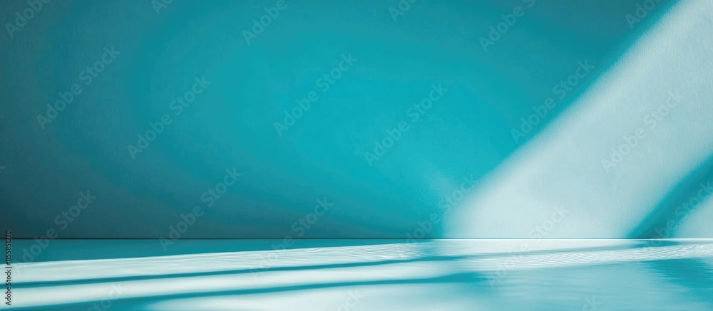 Poster turquoise blue abstract background with smooth surface and soft lighting ideal for text overlay and 
